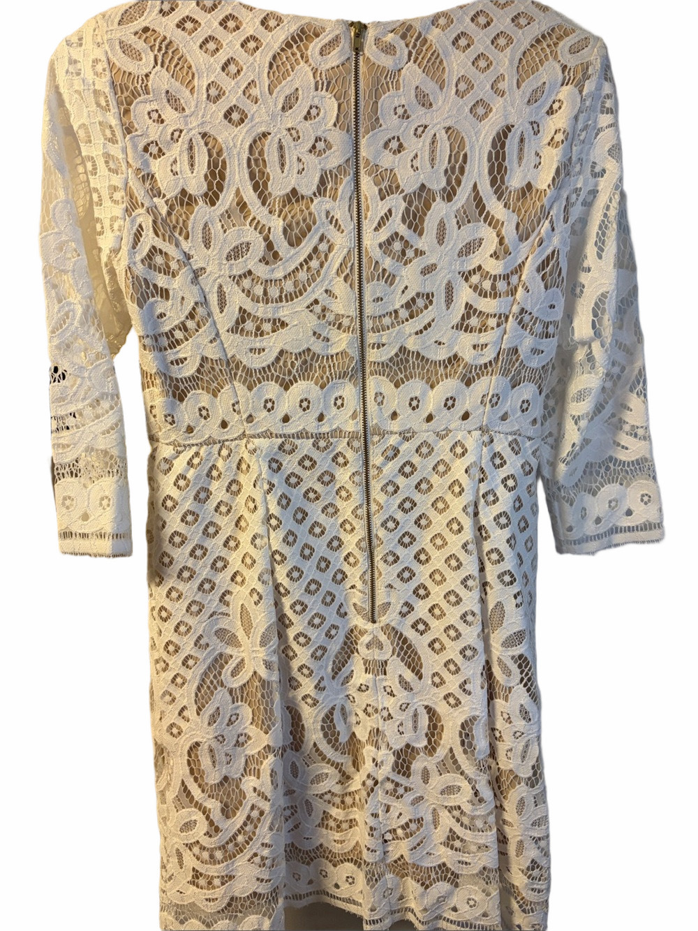 Danny and Nicole Cream Lace Fit-and-Flare Dress | EUC | Sz 6P - Picture 6 of 8